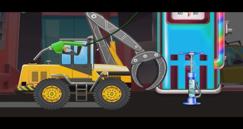 Maszyny budowlane bajka, koparka ładowarka | Construction Vehicles and Trucks #1